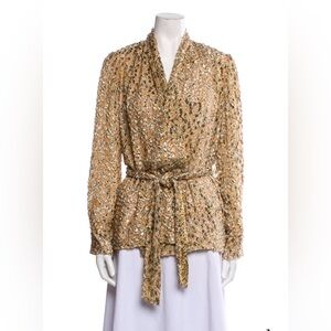 Forte Forte Animal Print Velvet Wrap Blazer / Top